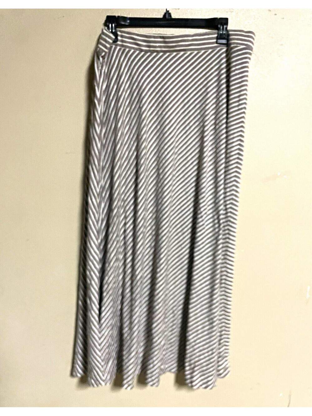 INC International Concepts Plus Size 1X Gray White Striped Maxi Skirt Pull On